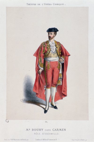 Costume of Bouhy (Escamillo) acting in Carmen of Georges Bizet by French School